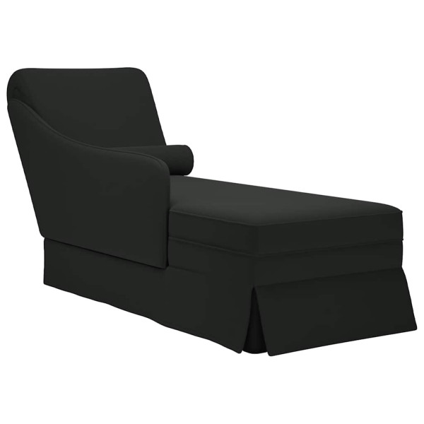 Chaise longue encosto braço direito veludo preto D