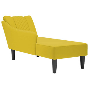 Chaise longue com braço direito veludo amarelo D