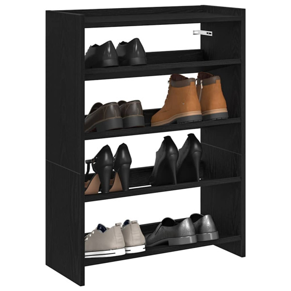 Mueble zapatero madera contrachapada negro 80x25x61.5 cm D