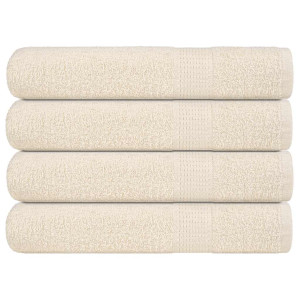 Toallas 4 piezas Crema 100x200 cm 360 g/m² 100% Algodón D