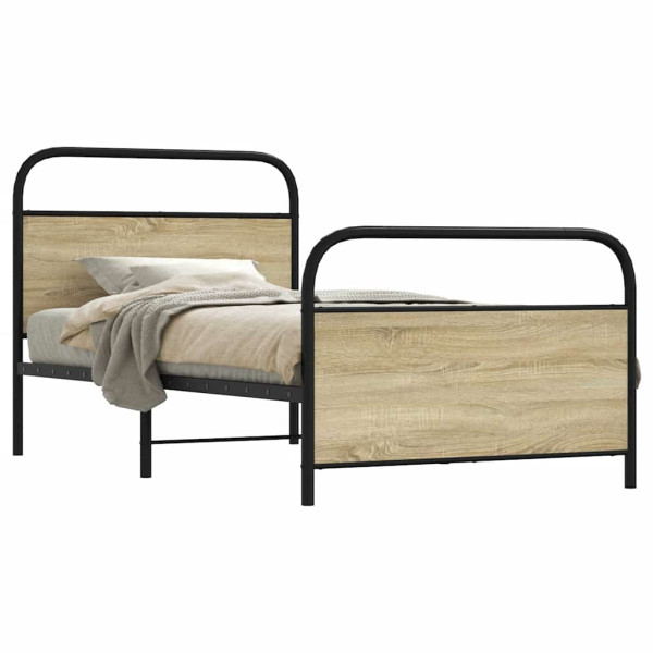Estructura de cama sin colchón 90x190 cm madera roble Sonoma Estructura de cama sin colchón 90x190 cm madera roble Sonoma D