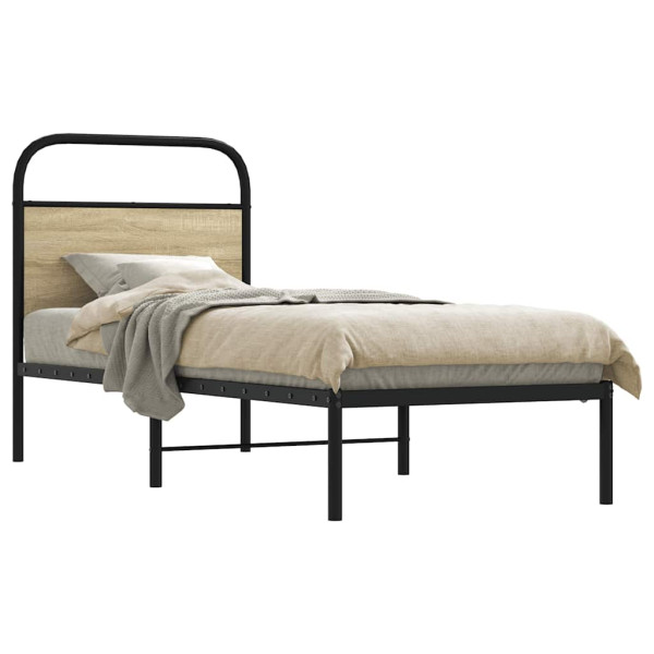 Estructura de cama sin colchón 80x200 cm madera roble Sonoma Estructura de cama sin colchón 80x200 cm madera roble Sonoma D