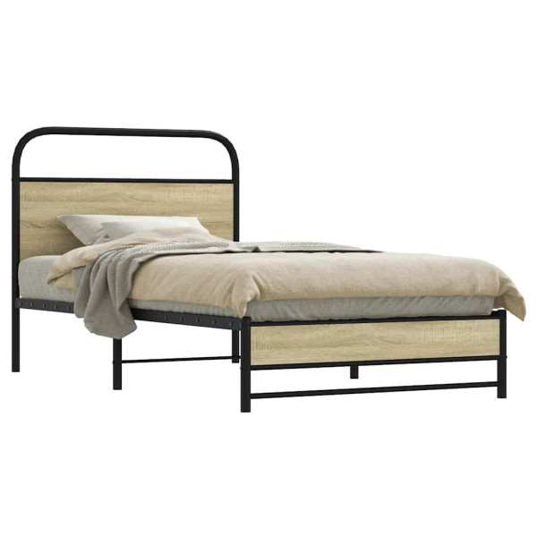 Estructura de cama sin colchón 100x190 cm madera roble Sonoma Estructura de cama sin colchón 100x190 cm madera roble Sonoma D