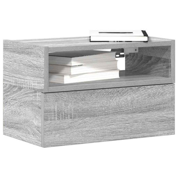 Mesitas de noche de pared 2 uds gris sonoma 45x26x28.5 cm D