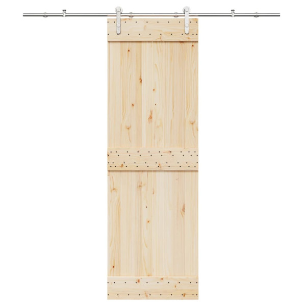 Kit de herrajes para puerta corredera 200 cm acero plateado D