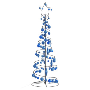 VidaXL Cone de luz para árvore de Natal com bolas 100 LED 150 cm D