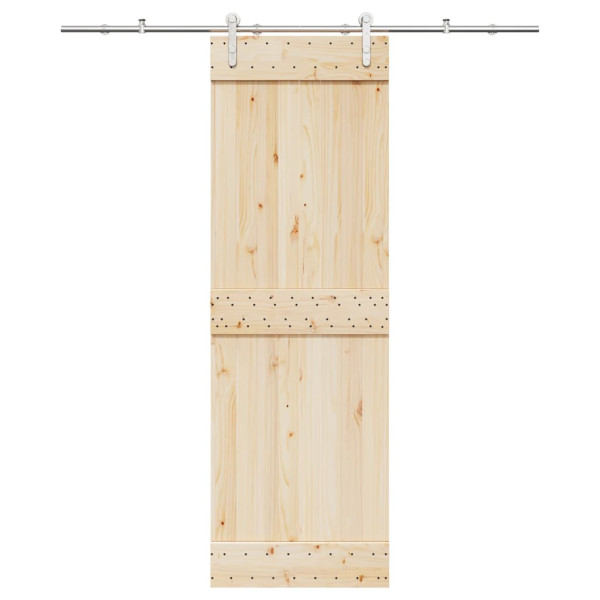 Kit de herrajes para puerta corredera 183 cm acero plateado D