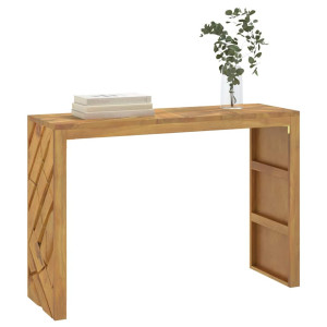 Mesa consola madera maciza de teca 110x35x75 cm D