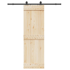 Kit de herrajes para puertas correderas acero negro 183 cm D