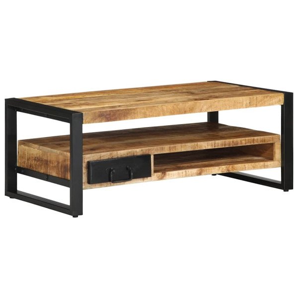 Mesa de centro de madera maciza de mango rugosa 90x50x36 cm D