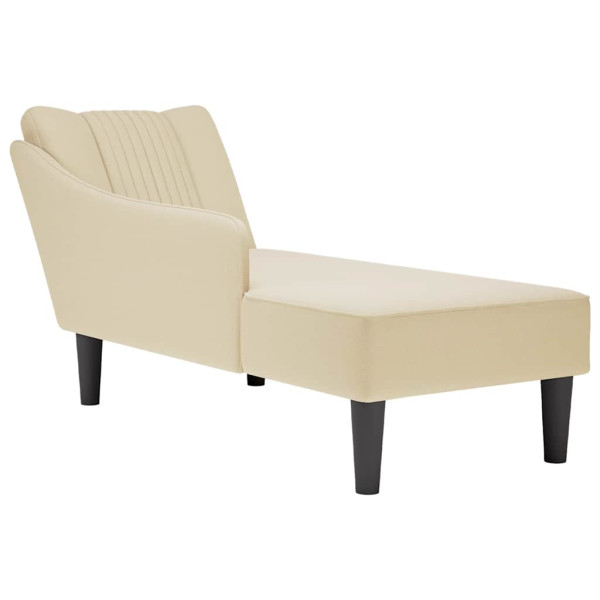 Chaise longue con reposabrazos derecho tela crema D