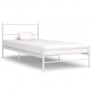Estructura de cama de metal blanca 90x200 cm D