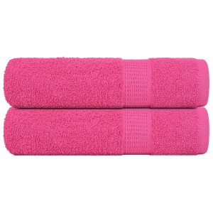 Toalhas de banho 2 uds rosa 100x150 cm 360 g/m2 100% algodão D