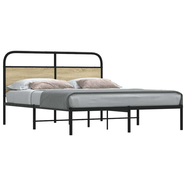 Estructura de cama sin colchón 150x200 cm madera roble Sonoma Estructura de cama sin colchón 150x200 cm madera roble Sonoma D