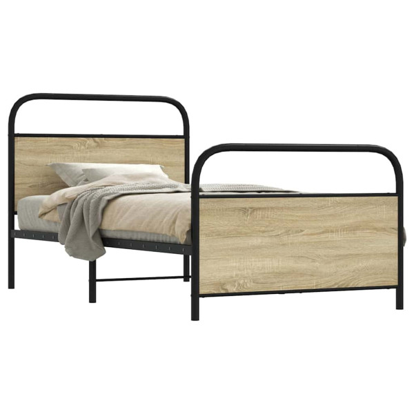 Estructura de cama sin colchón 90x200 cm madera roble Sonoma Estructura de cama sin colchón 90x200 cm madera roble Sonoma D