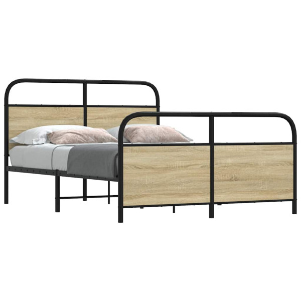 Estructura de cama sin colchón 120x200 cm madera roble Sonoma Estructura de cama sin colchón 120x200 cm madera roble Sonoma D