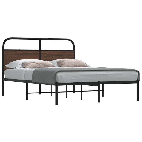 Estructura de cama sin colchón 120x190 cm madera marrón roble Estructura de cama sin colchón 120x190 cm madera marrón roble D