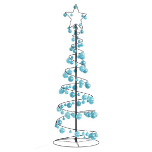 VidaXL Cone de luz para árvore de Natal com bolas 100 LED 150 cm D