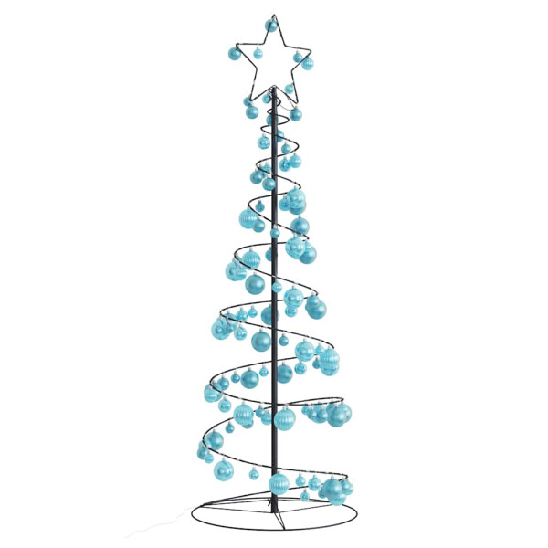 VidaXL Cone de luz para árvore de Natal com bolas 100 LED 150 cm D