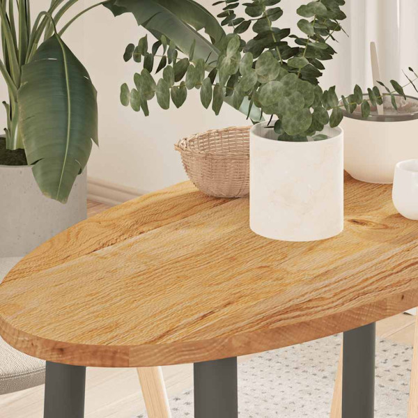 Tablero de mesa ovalado madera maciza de roble 80x40x2 cm D