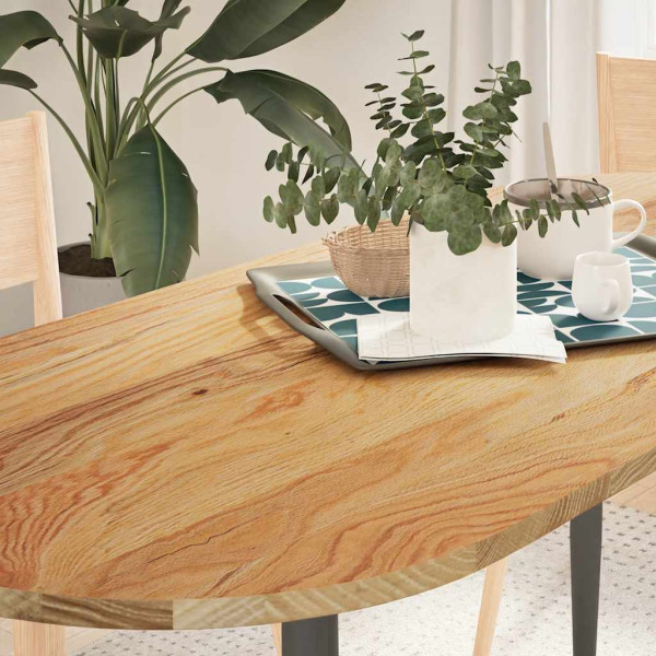 Tablero de mesa ovalado madera maciza de roble 140x60x2 cm D