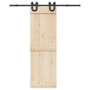 Kit de herrajes para puertas correderas acero negro 183 cm D