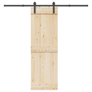 Kit de herrajes para puertas correderas acero negro 213.5 cm D