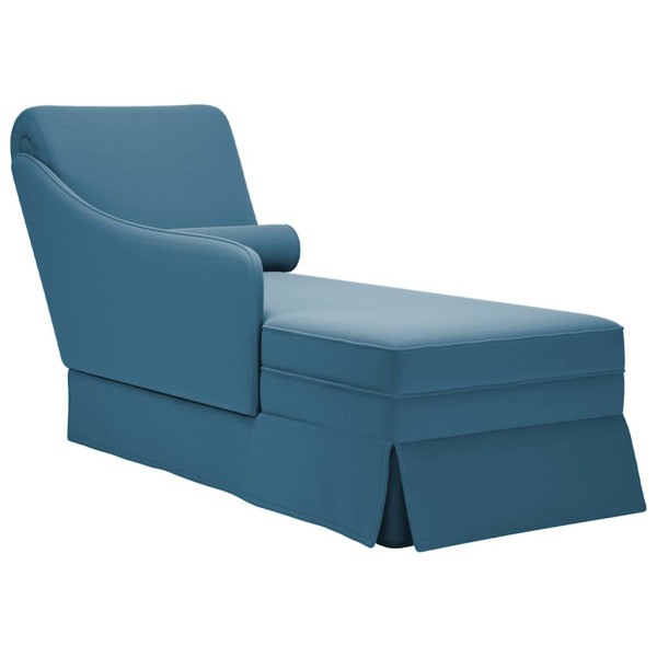 Chaise longue encosto braço direito veludo azul D