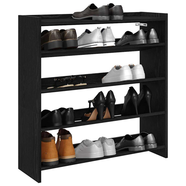 Mueble zapatero madera contrachapada negro 80x25x81 cm D