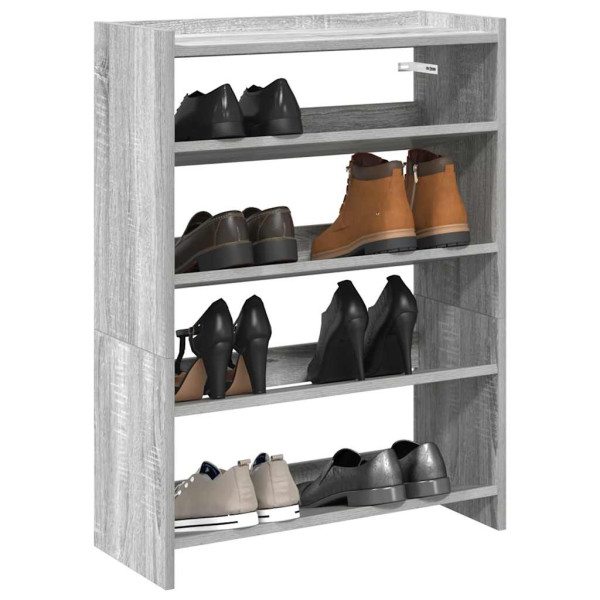 Mueble zapatero madera contrachapada gris sonoma 80x25x61.5 cm D