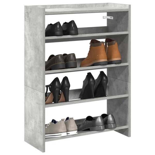 Mueble zapatero madera contrachapada gris hormigón 80x25x61.5cm D