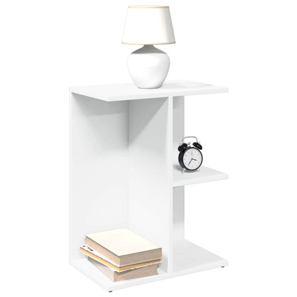 Mesa de cabeceira em contraplacado branco 46,5x29x61cm D