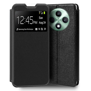 Funda COOL Flip Cover para Oppo Reno 12 F 4G / 5G / Reno 12 FS 4G / 5G Liso Negro D