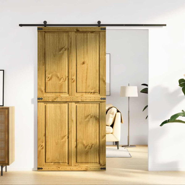 Puerta de granero CORONA madera maciza pino 100x210 cm D