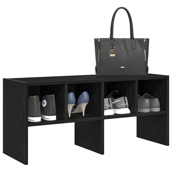 Zapatero apilable roble negro 89.5x30x40 cm D