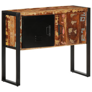 Mesa console multicolorida de madeira maciça reciclada 90x35x75 cm D