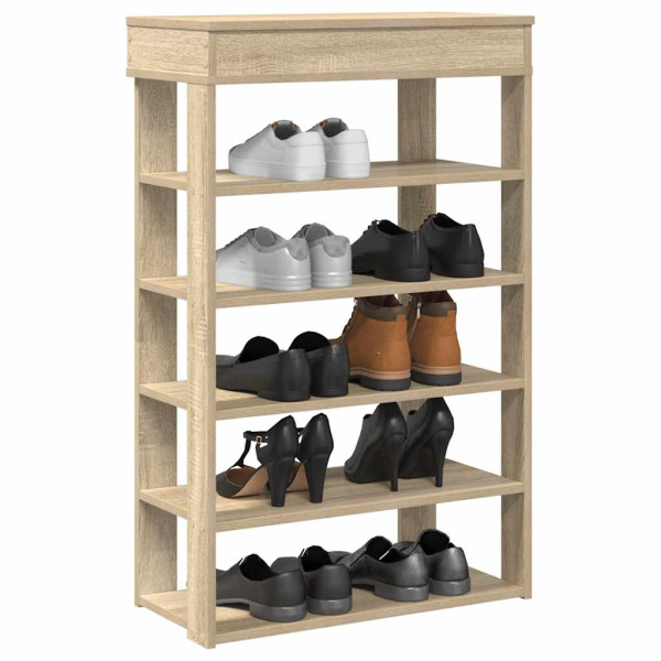 Mueble zapatero madera de ingeniería roble sonoma 60x30x98 cm D