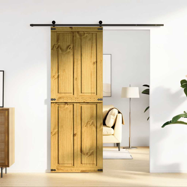 Puerta de granero CORONA madera maciza pino 70x210 cm D