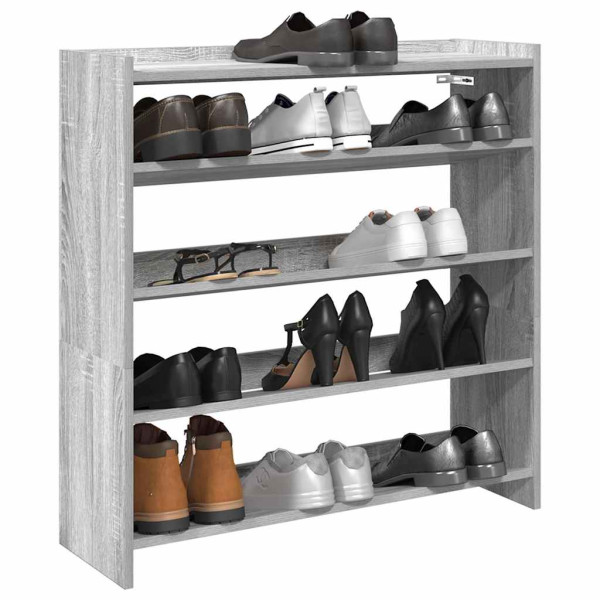 Mueble zapatero madera contrachapada gris sonoma 80x25x81 cm D