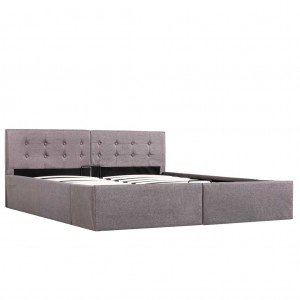 Cama canapé hidráulica con almacenaje tela gris topo 160x200 cm H
