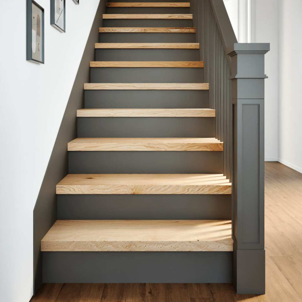 Peldaños escalera 8uds sin tratar 80x30x2cm madera maciza roble D