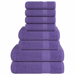 Juego de toallas 8 piezas 100% algodón morado 360 gsm D