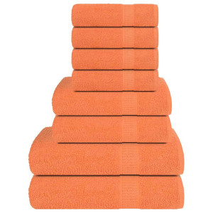 Juego de toallas 8 piezas 100% algodón naranja 360 gsm D