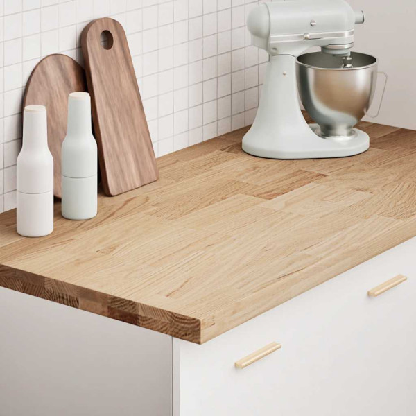 Encimera de cocina rectangular madera maciza roble D