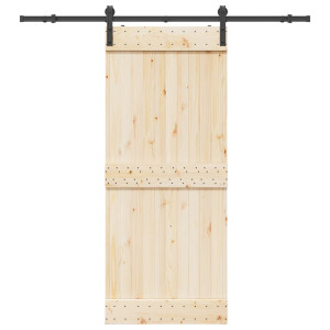 Kit de ferragens para portas de correr aço preto 183 cm D