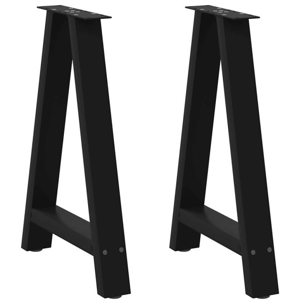 Pernas de mesa de centro formato A 2 unidades aço preto 60x(72-73) cm D