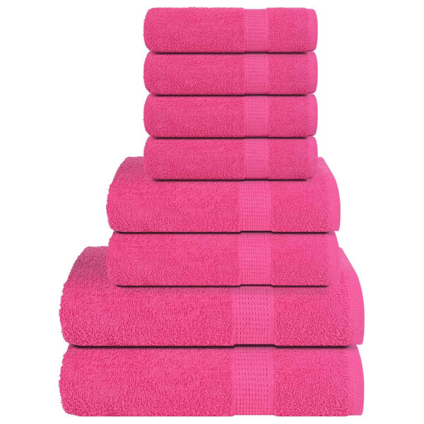 Juego de toallas 8 piezas 100% algodón rosa 360 gsm D