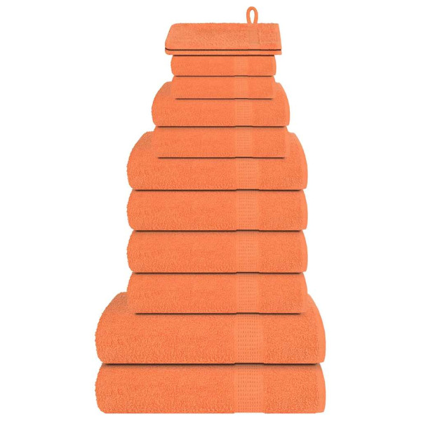 Juego de toallas 12 piezas 100% algodón naranja 360 gsm D