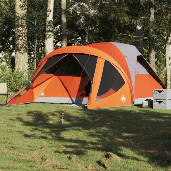 Tienda de campaña familiar túnel 6 personas impermeable naranja Tienda de campaña familiar túnel 6 personas impermeable naranja D