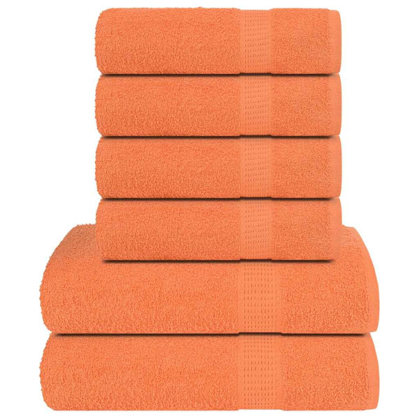 Juego de toallas 6 piezas 100% algodón naranja 360 gsm D